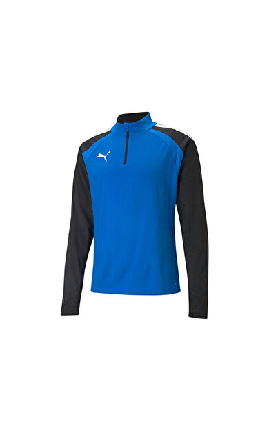 Puma Teamliga 1 4 Zip Top Erkek Futbol Antrenman Uzun Kollu Tişört 65723602 Mavi