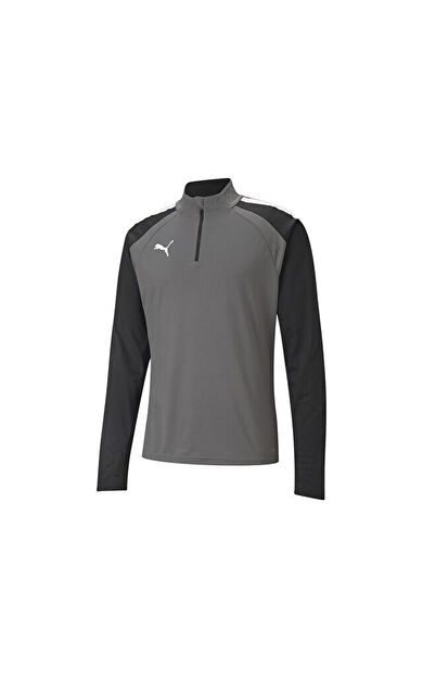 Puma Teamliga 1 4 Zip Top Erkek Futbol Antrenman Uzun Kollu Tişört 65723613 Gri