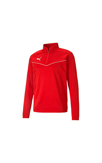 Puma Teamrise 1/4 Zip Top Erkek Futbol Antrenman Uzun Kollu Tişört 65739401 Kırmızı