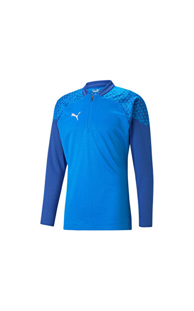 Puma Teamcup Training 1/4 Zip Top Erkek Futbol Uzun Kollu Antrenman Üstü 65798202 Mavi