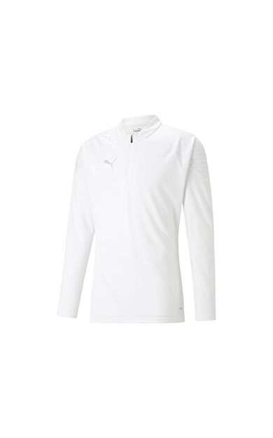 Puma Teamcup Training 1/4 Zip Top Erkek Futbol Uzun Kollu Antrenman Üstü 65798204 Beyaz
