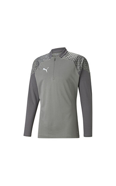 Puma Teamcup Training 1/4 Zip Top Erkek Futbol Uzun Kollu Antrenman Üstü 65798213 Gri
