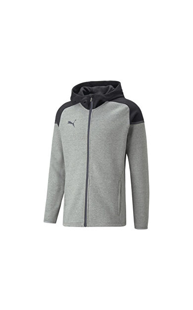 Puma Teamcup Casuals Hooded Jkt Erkek Futbol Ceketi 65798713 Gri