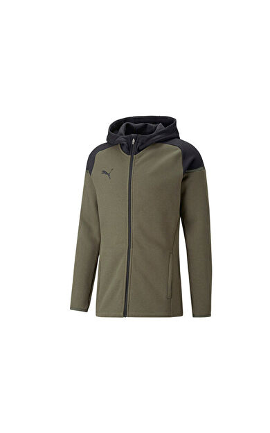 Puma Teamcup Casuals Hooded Jkt Erkek Futbol Ceketi 65798735 Haki