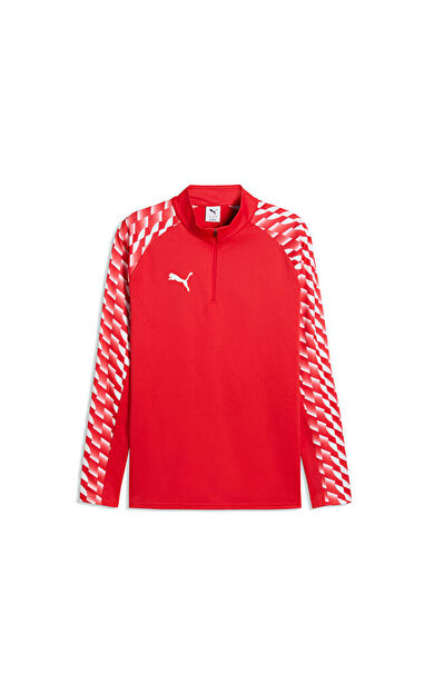 Puma Teamliga26 Training 1/4 Zip Erkek Futbol Antrenman Uzun Kollu Tişört 65972401 Kırmızı