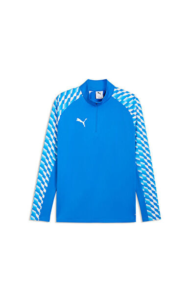 Puma Teamliga26 Training 1/4 Zip Erkek Futbol Antrenman Uzun Kollu Tişört 65972402 Mavi
