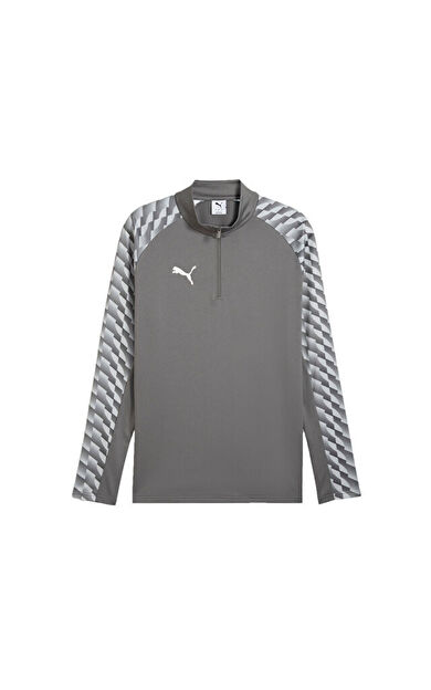 Puma Teamliga26 Training 1/4 Zip Erkek Futbol Antrenman Uzun Kollu Tişört 65972413 Gri