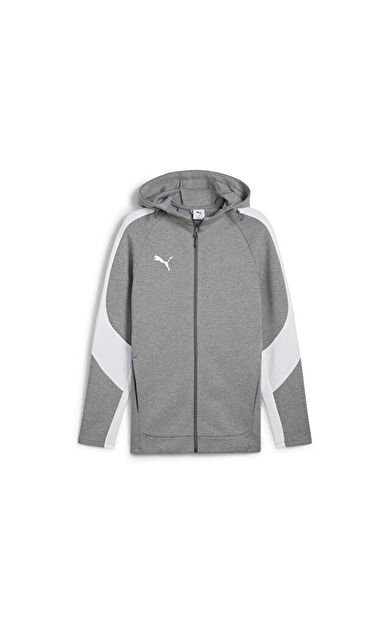 Puma Team Evostripe Hooded Erkek Futbol Kamp Ceketi 65994733 Gri