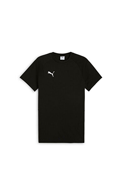 Puma Teamevostripe Tee Erkek Futbol Antrenman Tişörtü 65995303 Siyah