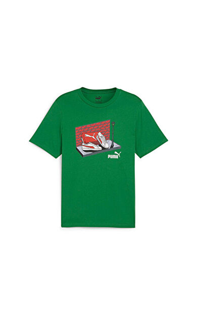 Puma Graphics Sneaker Box Tee Unisex Günlük Tişört 68017586 Yeşil