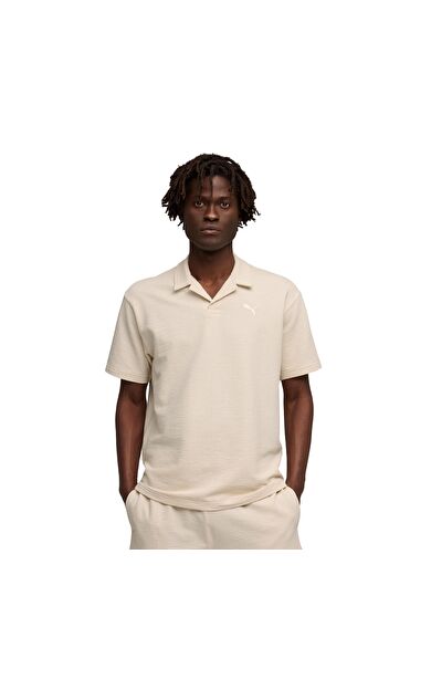 Puma Ess Elevated Material Polo Erkek T-Shirt Krem