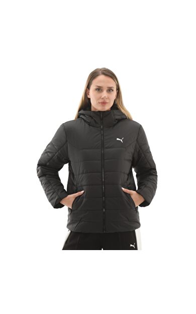 Puma Ess Hooded Padded Jacket Kadın Mont Siyah