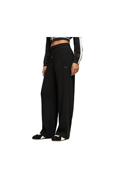 Puma Her Comfort High-Waist Wide Kadın Eşofman Altı Siyah