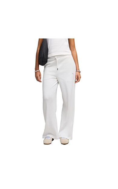 Puma Her Comfort High-Waist Wide Kadın Eşofman Altı Beyaz