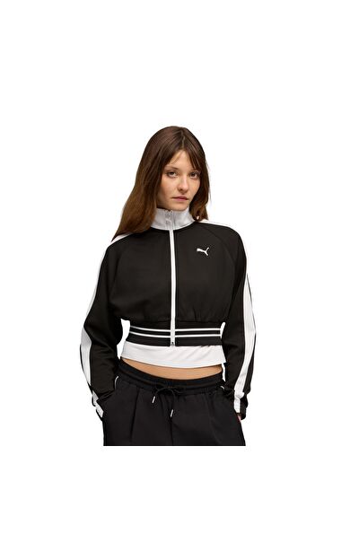 Puma T7 Pique Cropped Jacket Kadın Ceket Siyah