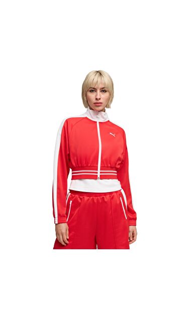 Puma T7 Pique Cropped Jacket Kadın Ceket Kırmızı