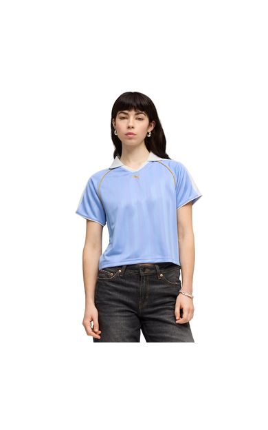 Puma T7 Relaxed Football Jersey Kadın T-Shirt Mavi