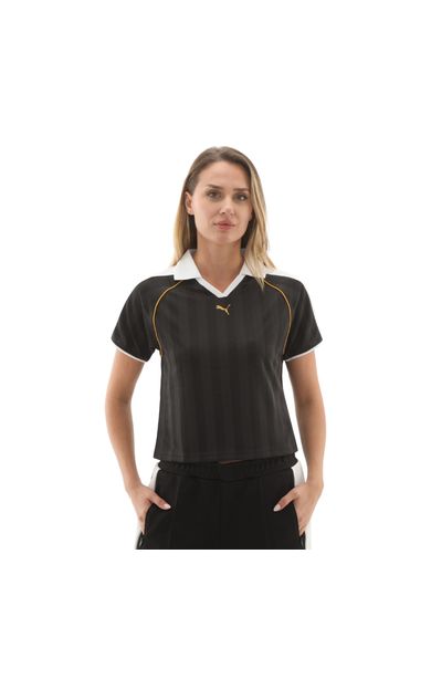 Puma T7 Relaxed Football Jersey Kadın T-Shirt Siyah