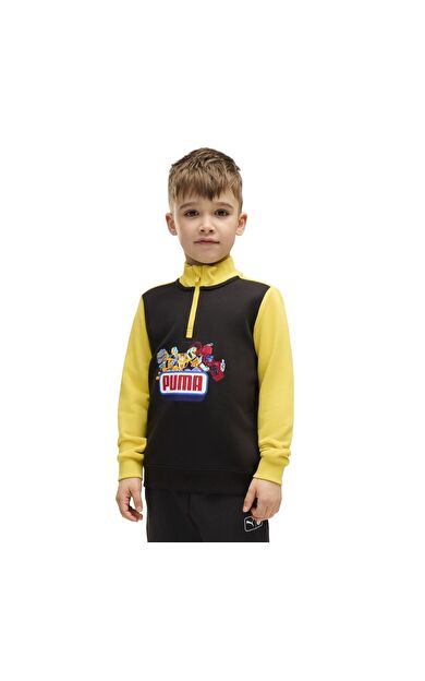 Puma X Trnsfrmrs Half-Zip Çocuk Sweatshirt Siyah