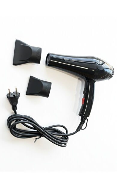 Worldtec W Turbo Profesyonel Kuaför Fön &amp; Saç Kurutma Makinesi Ac Motor Güçlü Motor - Siyah