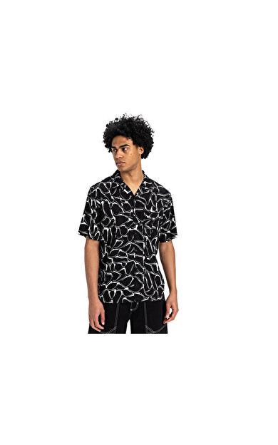 Quiksilver Mercury Chrome Ss Shirt Erkek Günlük Gömlek EQYWT04626-BLMC Siyah