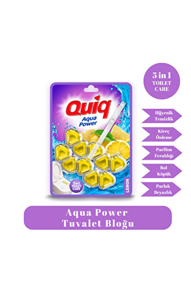 Quiq Wc Aqua Power 2'Li Paket Klozet Bloğu Limon Kokulu