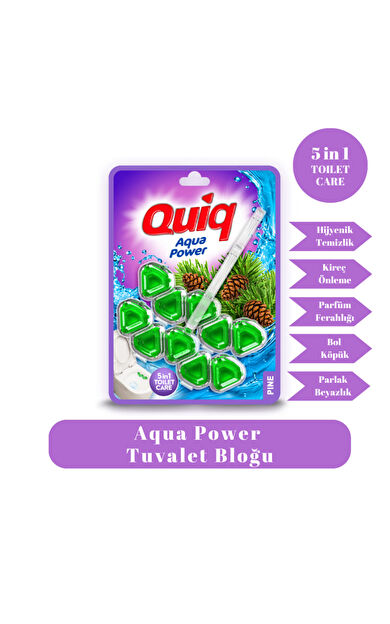 Quiq Wc Aqua Power 2'Li Paket Klozet Bloğu Çam Kokulu