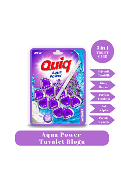 Quiq Wc Aqua Power 2'Li Paket Klozet Bloğu Lavanta Kokulu