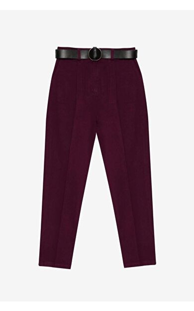 Quzu Beli Kemerli Kadın Pantolon 21K70755 21K70755-Mürdüm