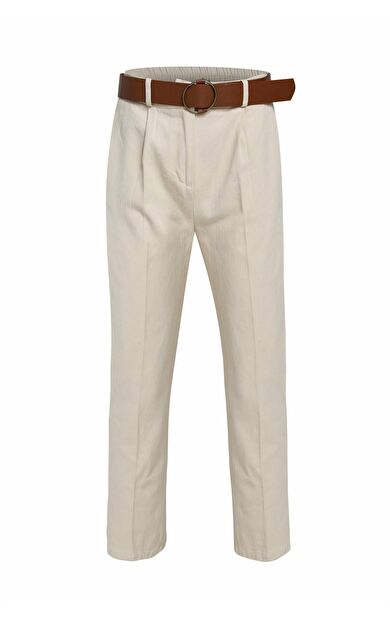 Quzu Beli Kemerli Kadın Pantolon 21K70755 21K70755-TAŞ