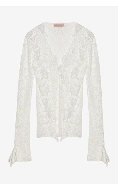 Quzu Dantelli Fırfırlı Bluz