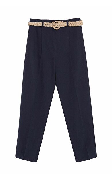 Quzu Hasır Kemerli Kadın Pantolon 21Y70840 21Y70840-Lacivert