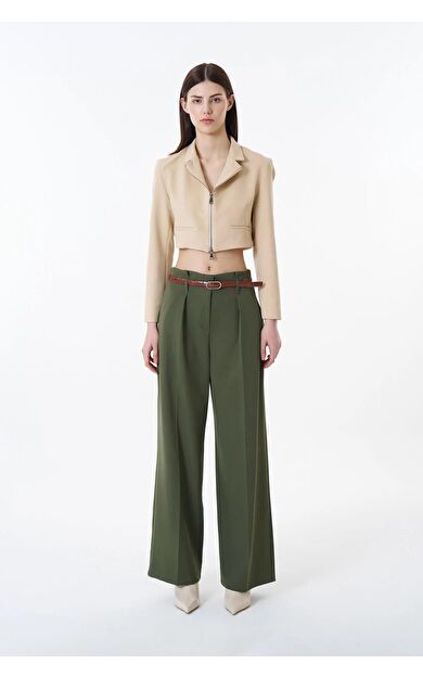 Quzu Kemer Detaylı Kadın Pantolon