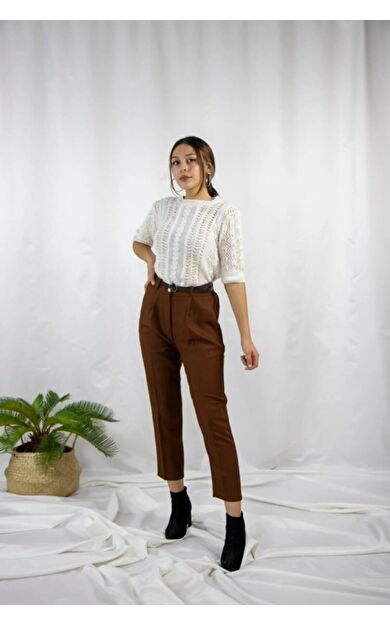 Quzu Kemerli Havuç Kadın Pantolon