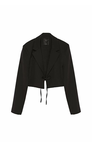 Quzu Önü Bağlamalı Kadın Crop Ceket 25YCKT00120