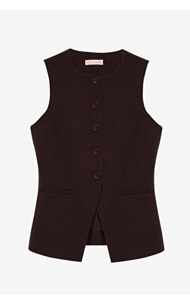 Quzu Önü Düğmeli Kadın Yelek