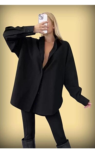 Quzu Oversize Kadın Gömlek 22Y11478