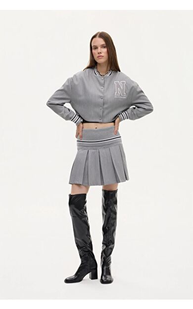 Quzu Ribana Detaylı Pileli Etek