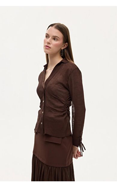 Quzu Transparan Kraşlı Gömlek