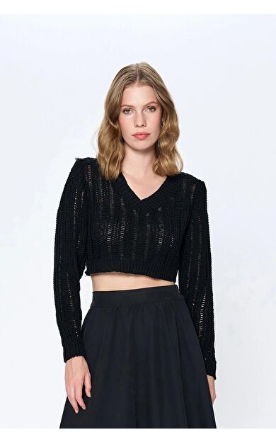 Quzu V Yaka Vatkalı Kadın Kazak