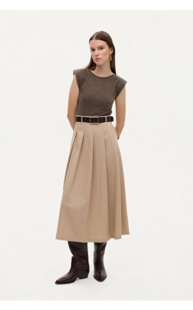 Quzu Vatkalı Kontrast Elbise