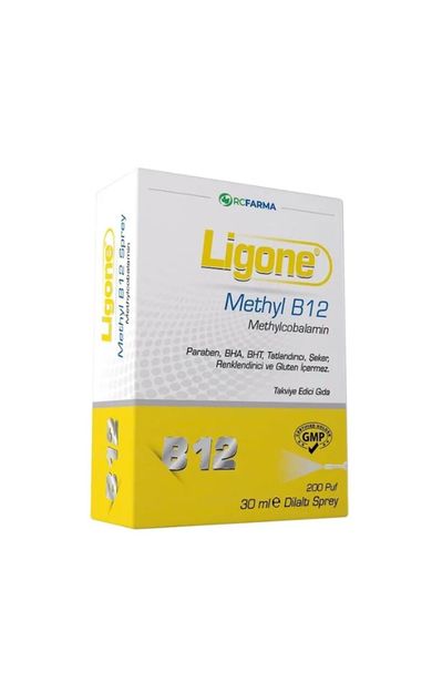 Ligone Methyl B12 Methylcobalamin Takviye Edici Gıda Dilaltı Sprey 30 ml