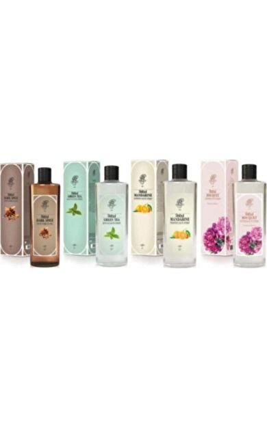 Kolonya Karma Set 250 ml X 4 - Dark Spice+green Tea+mandarine+buket