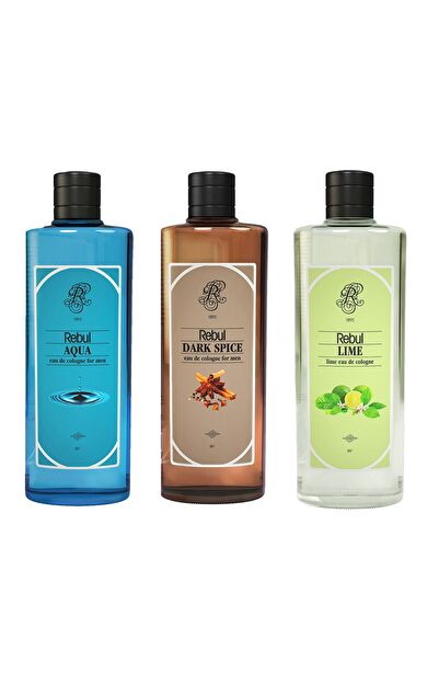 Rebul Kolonya Aqua 250 ML + Dark Spice 250 ML + Lıme 250 ML
