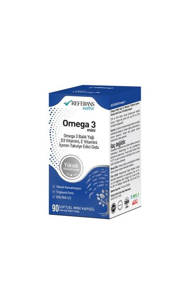 Referans Omega 3,  D3 - E Vitamini 90 Kapsül
