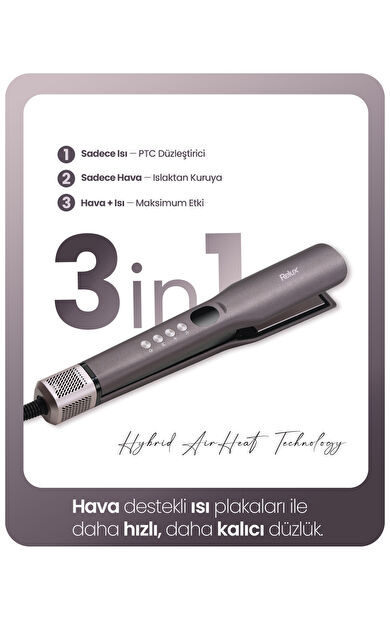 Relux RHS8900B EasyStraight  3in1 Hava Üflemeli Saç Düzleştirici