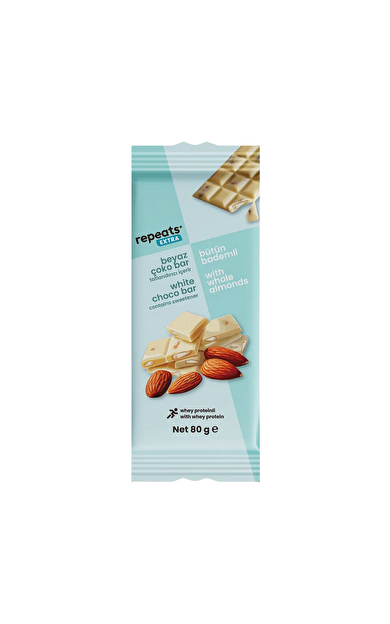 REPEATS Extra Beyaz Bademli Bar 80g