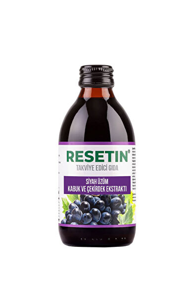 Resetin Siyah Üzüm Kabuk ve Çekirdek Ekstraktı Takviye Edici Gıda 250 ml