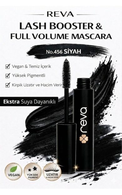 REVA Lash Booster &amp; Full Volume Color Maskara Black-Tam Hacim &amp; Uzatan Renkli Maskara Siyah 456 Siyah