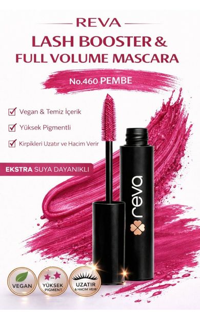 REVA Lash Booster &amp; Full Volume Color Maskara Pink-Tam Hacim &amp; Uzatan Renkli Maskara Pembe 460 Pembe